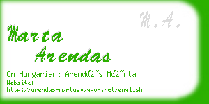 marta arendas business card